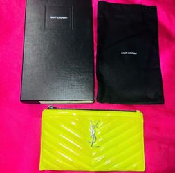 YSL Neon Yellow Pouch