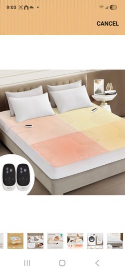 Caperia Waterproof Multi-Zone Heated Mattress Pad,Cal King Size
Electric Mattress Pad 72 x 84 in, 9 Heat & 1–12hr Auto Off, 18in Deep Pocket, Fast Hea