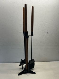 Vintage Fireplace Tools Seymour C-1-2 Restored Mid Century Danish Modern 4 Piece Set