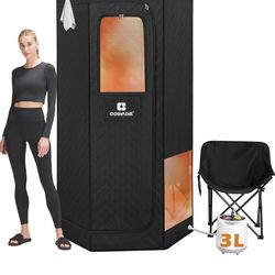 Portable stand up sauna reaches 130 degrees