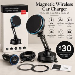 Magnetic Wireless Car Charger 25W – Soporte para Auto con Carga Rápida