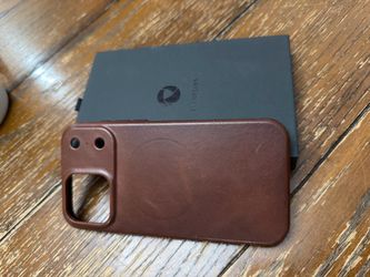 Luckycoin iPhone 17 pro max dark brown leather case