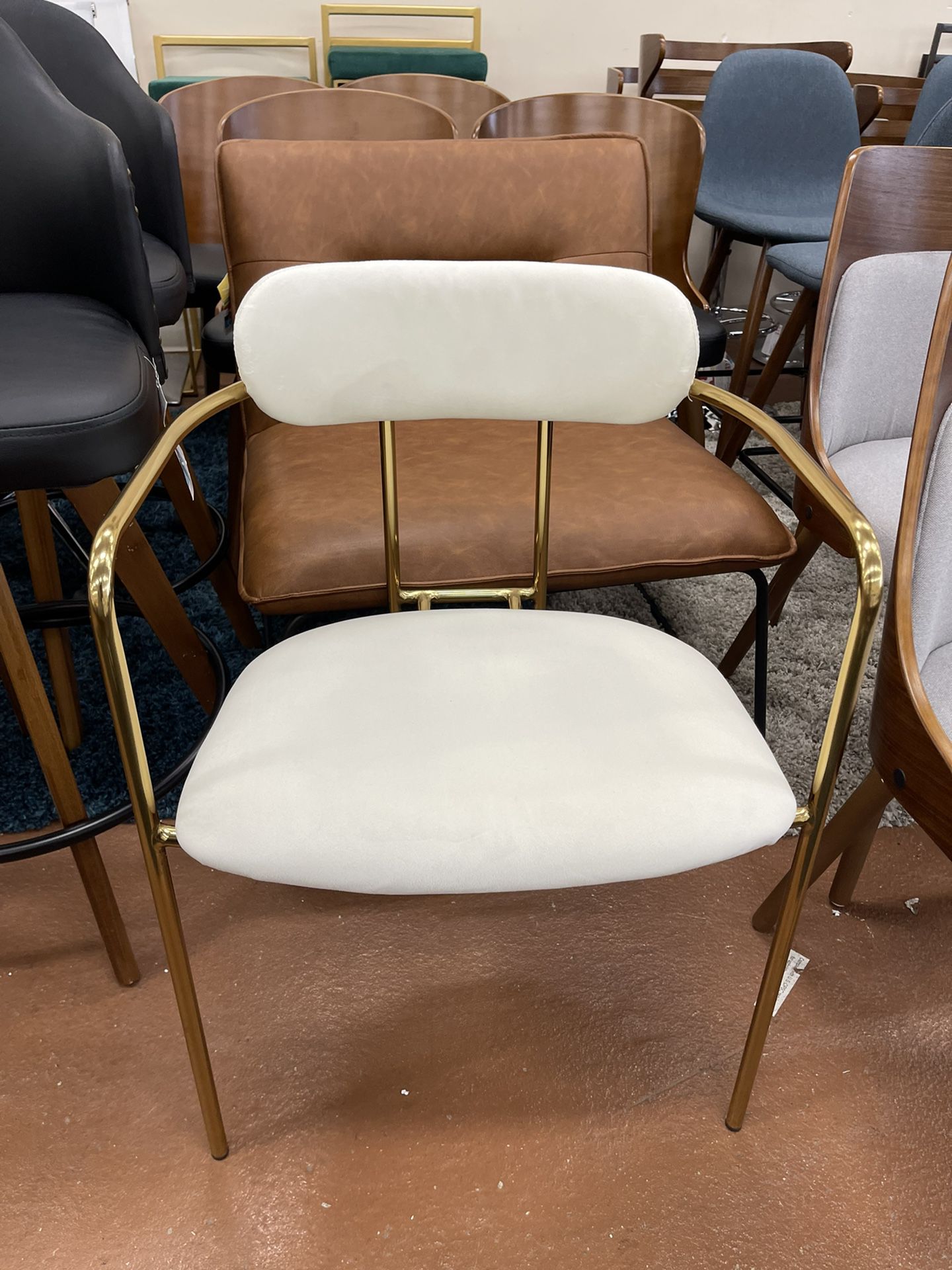 Office Task Chair White/Gold