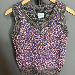 Chanel knit tweed vest 40