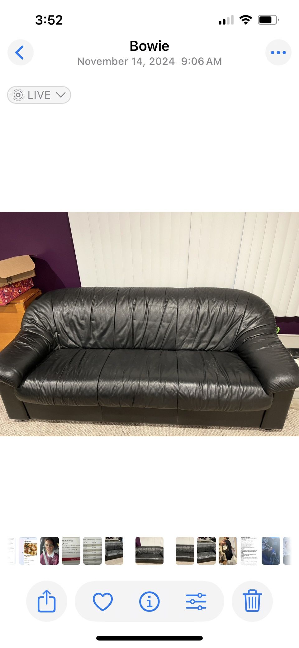 Two Black Leather Sofa 