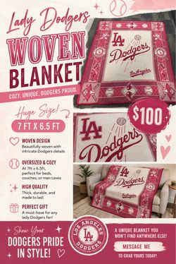 Unique LA Dodgers Woven Blanket