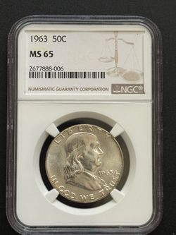 1963 Franklin Half Dollar NGC MS65