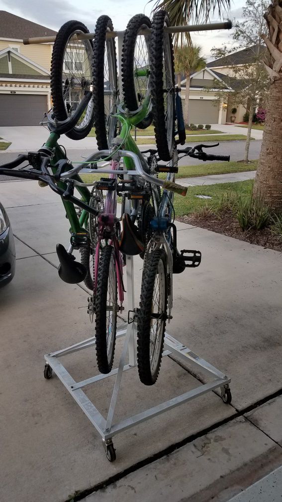 Bikes and hanging rack. In Land O Lakes, FL (near Land O Lakes, High School)