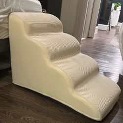Dog stair Machine Washable cream foam Stair - LE SURE Dog Stairs for Small Dogs Pet Steps Ramp for High Bed and Couch with CertiPUR-US Certified Foam 