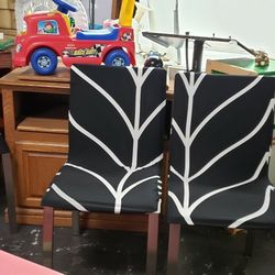 6 WELDED BRUSHED STEEL FABRIC COVERED CHAIRS 