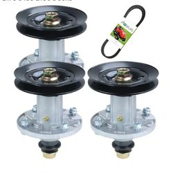 New 3 Pack GY21098 Spindle Assembly with GX22616 Pulley GX21833 1/2x141 Belt Replaces AUC15811 Mower Deck Drive Spindle, GY20454 GY20962 for John Deer
