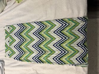 Maxi skirt with Blue and green Chevron shapes