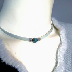 Gorgeous Antique Navajo Horn Silver Stone Necklace 