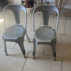 Two Small Sliver Chairs 