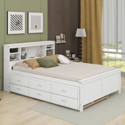 White Bed Frame With Drawers (FREE)