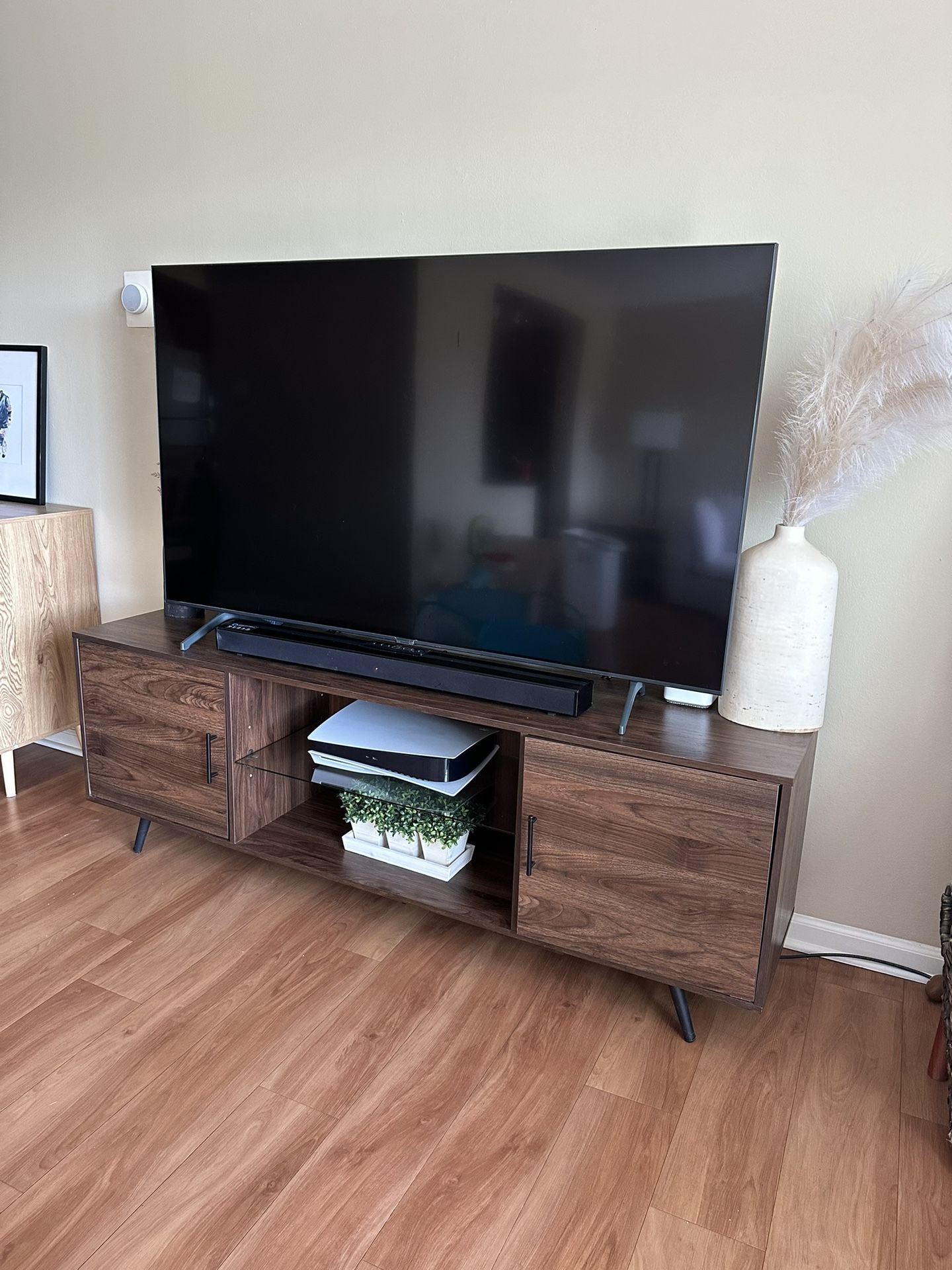 Forest Gate™ Grace 70 Inch Glass Shelf TV Stand in Dark Walnut,All Products : American Fashion Style Bags On Sale