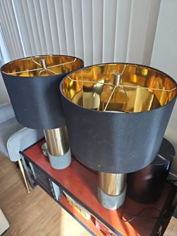 2 Black & Gold Lamps