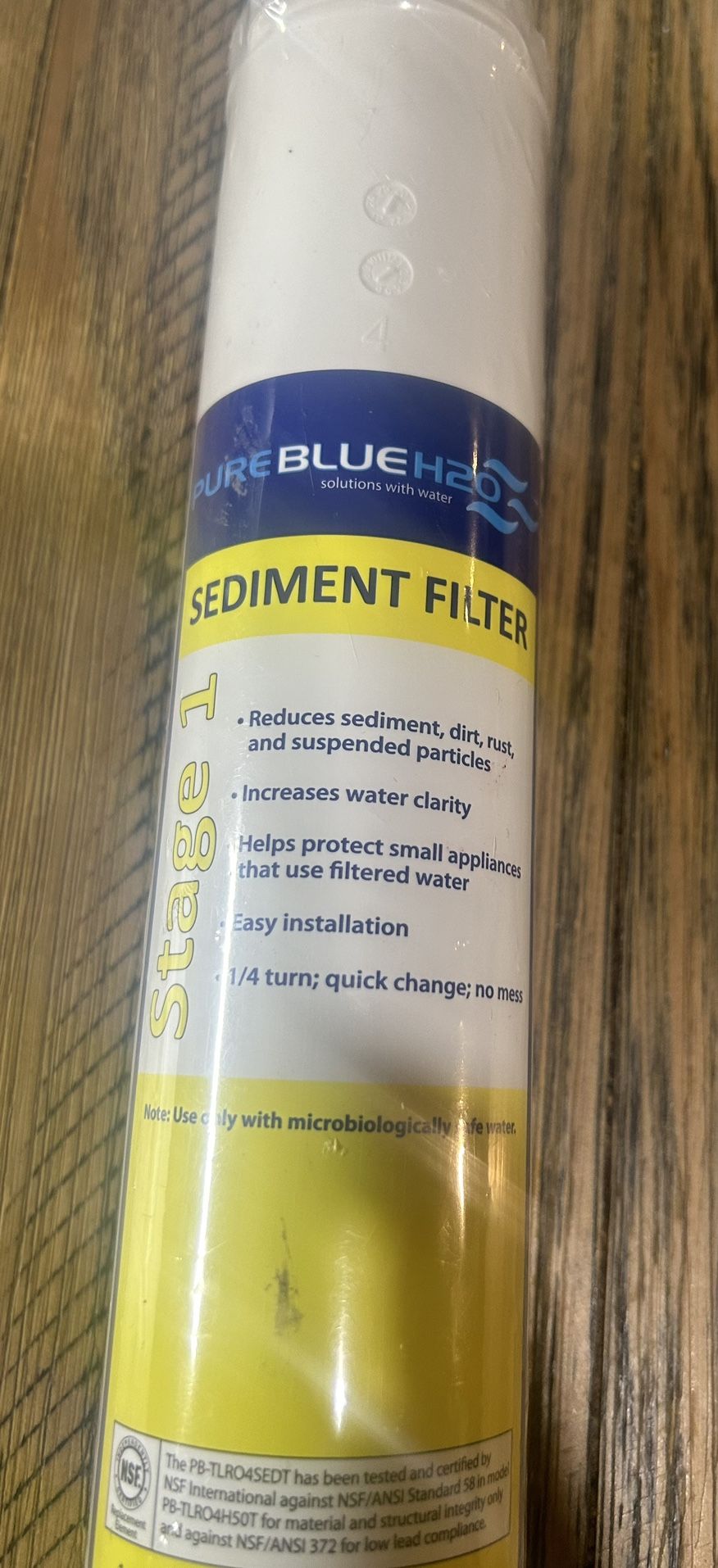 Pure Blue H20 Reverse Osmosis Filter Stage 1 Sediment Filter New