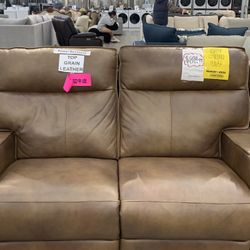 Brown Leather Power Recliner 