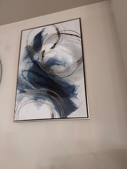 Abstract Canvas Wall Art in Silver Frame