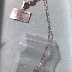 9.25 Sterling Silver Necklace With Carnelian Stone 