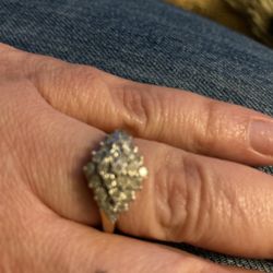 Vermeil Diamond Cocktail Ring 925 Size 7 JTW