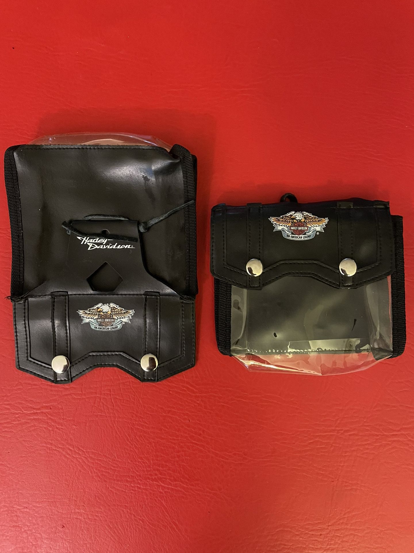 Vintage Harley Davison leather motorcycle pouches