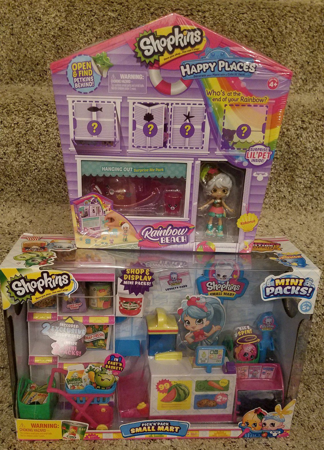 Shopkins Happy Place Rainbow Beach and Pick n Pack Small Mart