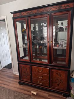 Solid wood China cabinet or buffet with hutch