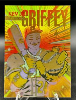 1992 Arena Ken Griffey Jr Doubled sided Hologram Gold - The"Kid"