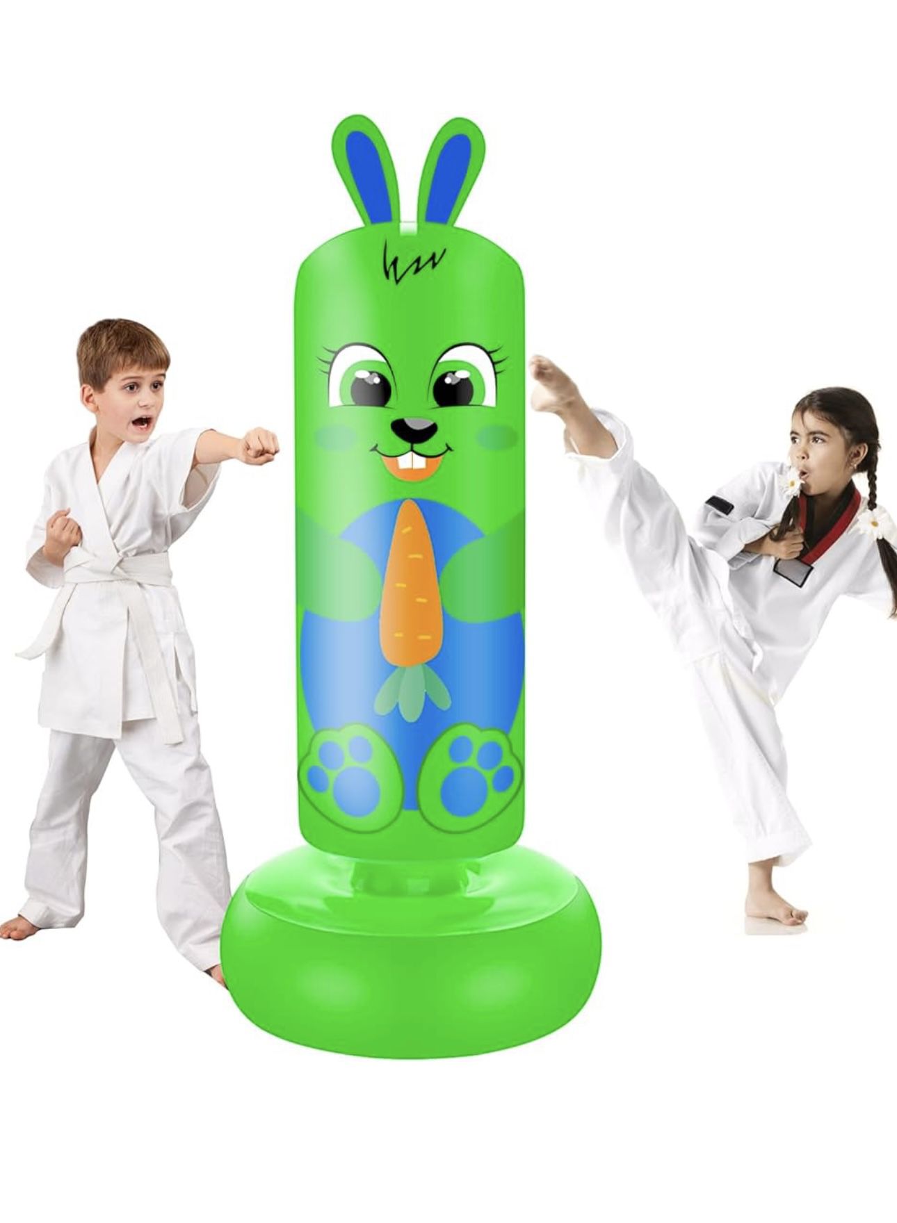 YORWHIN 66 Inch Inflatable Punching Bag for Kids, Free Standing Boxing Bag Punching Toy, Bounce Back Bag Great for Children's Easter Christmas Birthda