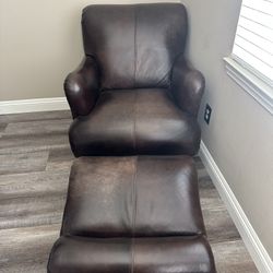 Leather Chair & Ottoman