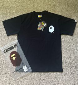 BAPE black tee with white logo #streetwear #skate wear