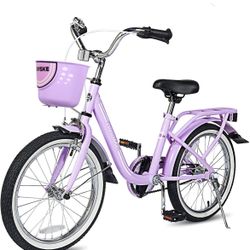 14in Purple Kids Steel Frame Bicycle With Training Wheels 