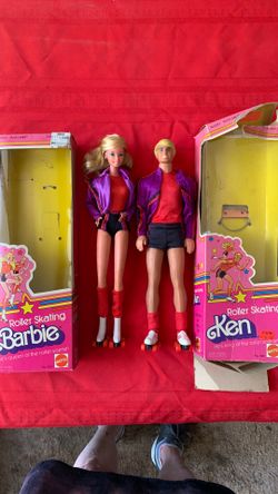 Roller Skating Barbie and Ken dolls