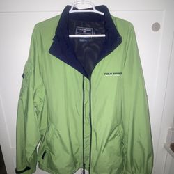 Vintage 1992 Polo Sport Ralph Lauren Sz XL Lime Green Windbreaker