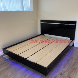 Queen Bed Frame With LED Lights