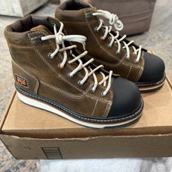 Timberland pro Men's Gridworks 6" Waterproof Work Boot Size:8w Color:brown (NEW) *REPLACEMENT BOX*