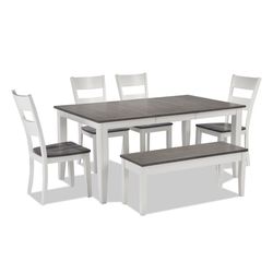 Table and chairs white/gray