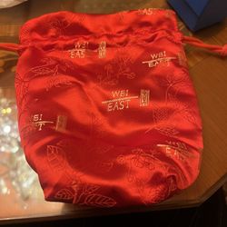 Plain red rose silk bag