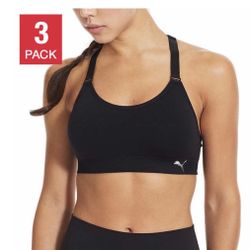 Puma : Ladies Sports Bra : Pack of 3 (size: XS, S, M)