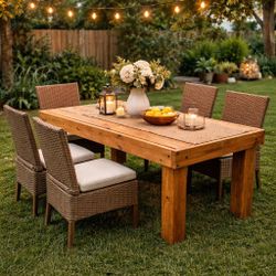 Backyard Upgrade‼️ Handcrafted Solid Wood Table