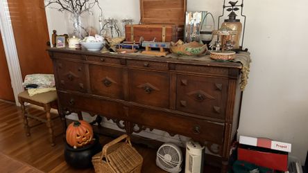 Antique Jacobean Style Wooden Sideboard