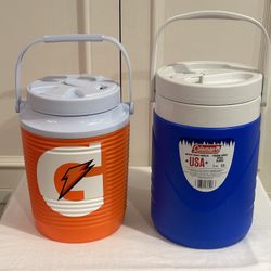 2 New Coleman & Near New Gatorade Gallon Cooler Water Jugs