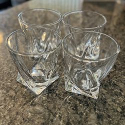 Glass Cocktail / Whiskey Glasses - Set of 4