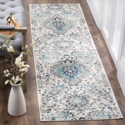 Cream/Light Grey Rectangular Runner (Area Rug) - Open Box (Never used)