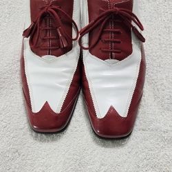 Red & White Dress Shoes Size 10 With The Box