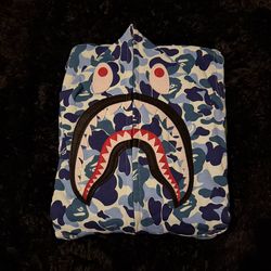 Blue Camo Shark Zipup Hoodie