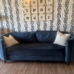 Blue  Velvet Sofa - $250 OBO
