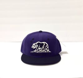 California Bear Snapback Hat in purple
